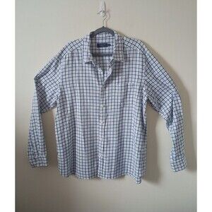 Vineyard Vines Mens Plaid Button Down Dress Shirt Long Sleeve Blue White XL